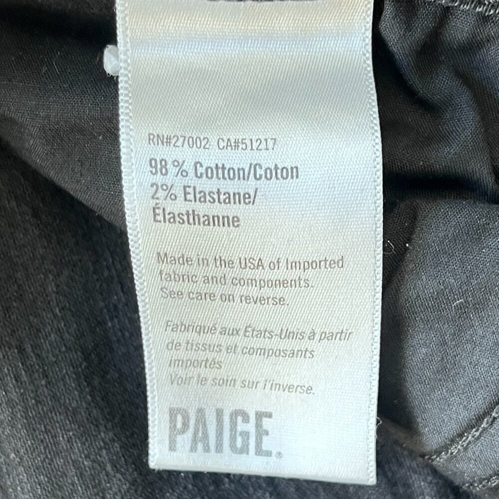 Paige Colette Crop Flare Jeans Size 27 Mid Rise Charcoal Black Denim Stretch - Picture 5 of 8